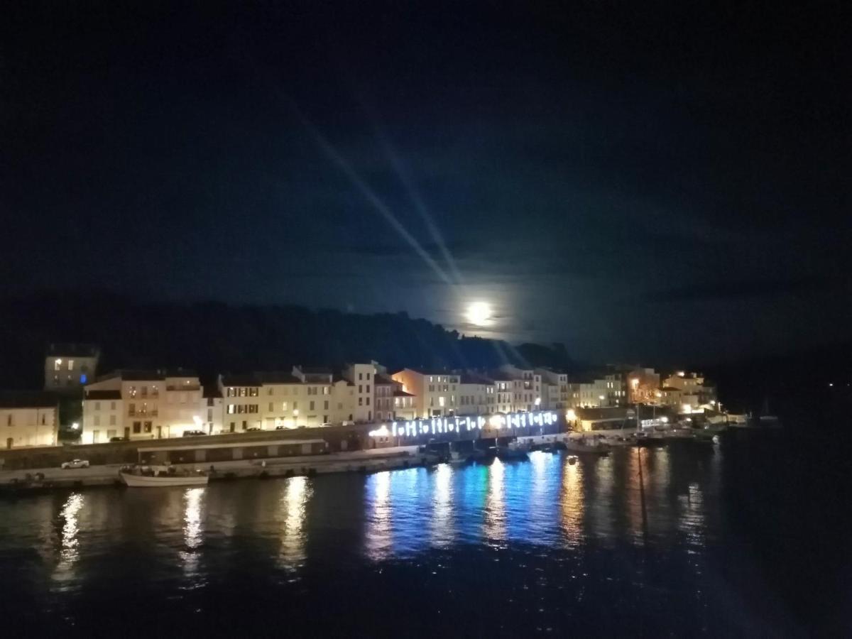 Vue Sur Mer! Levers De Lune Et Soleil En Direct! Port Vendres Exterior foto